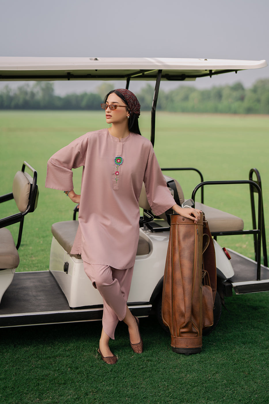 2 PIECE EMBROIDERED TWILL SUIT (PRET)