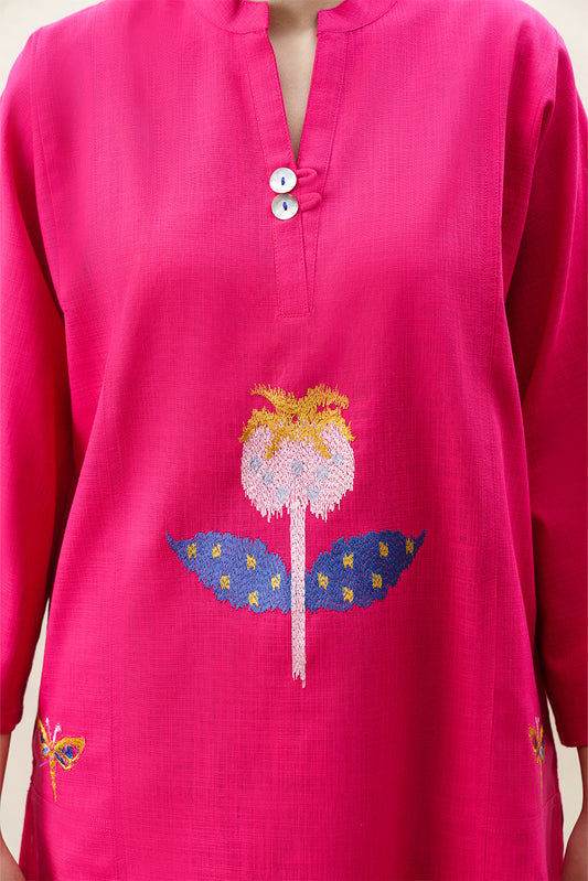 2 PIECE EMBROIDERED TWO WAY SLUB SUIT (PRET)