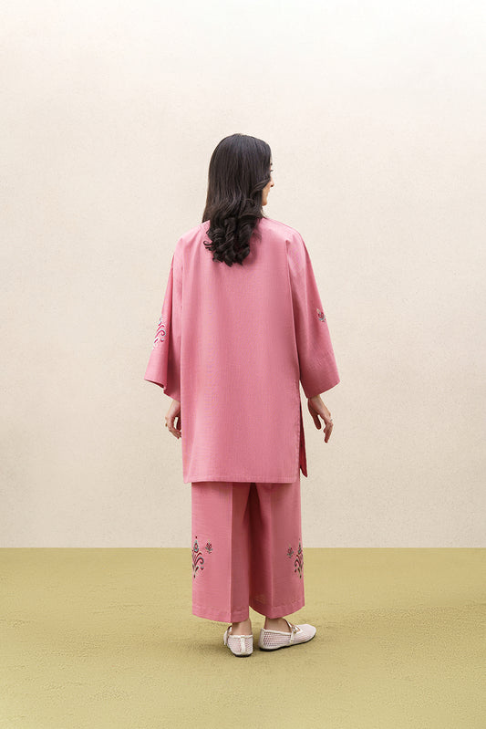 2 PIECE EMBROIDERED SLUB SUIT (PRET)