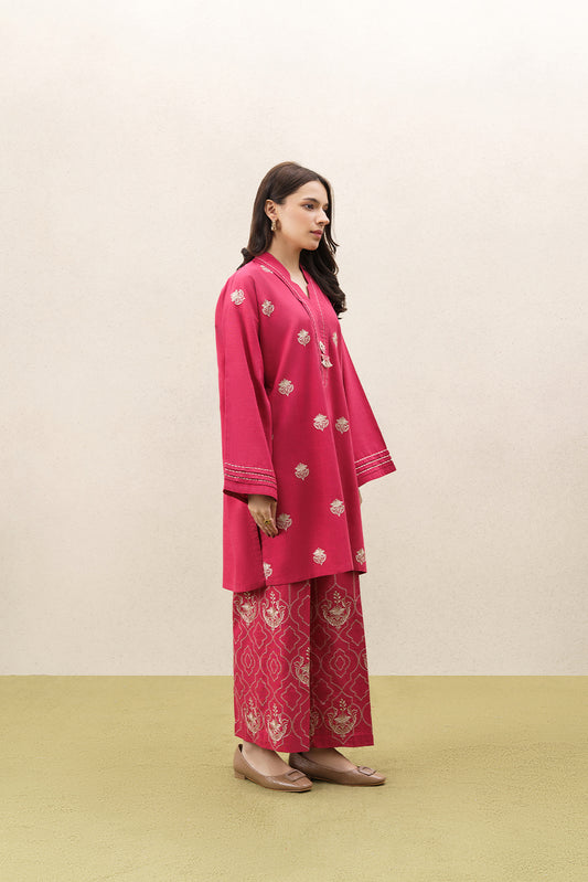 2 PIECE EMBROIDERED SLUB SUIT (PRET)