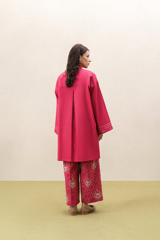 2 PIECE EMBROIDERED SLUB SUIT (PRET)