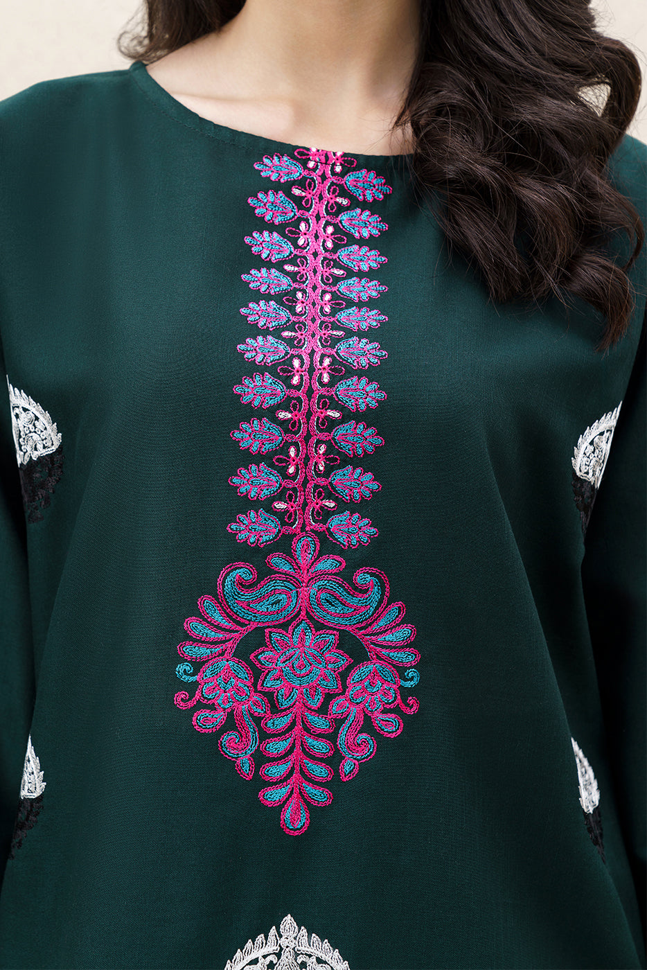 2 PIECE EMBROIDERED SLUB KHADDAR SUIT (PRET)
