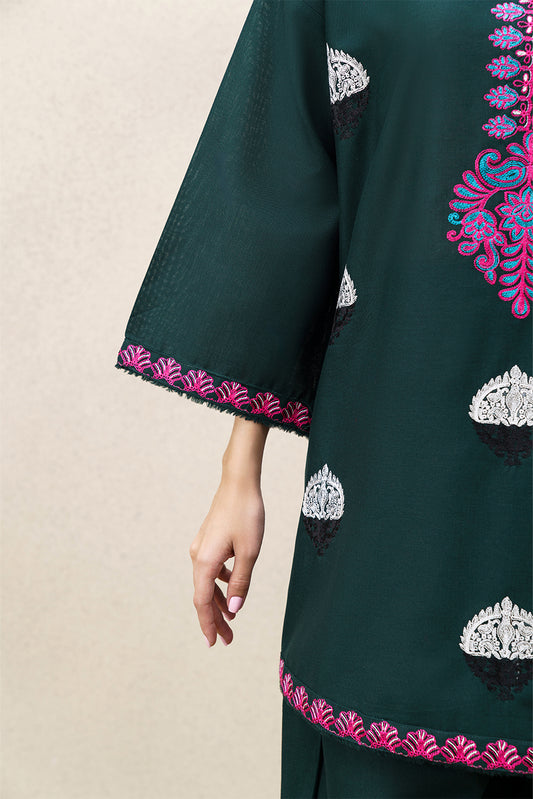 2 PIECE EMBROIDERED SLUB KHADDAR SUIT (PRET)