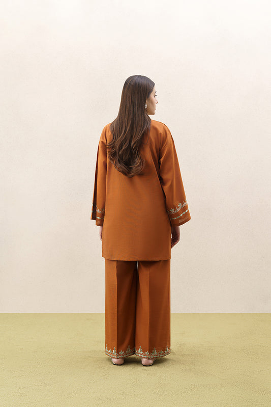 2 PIECE EMBROIDERED SLUB KHADDAR SUIT (PRET)
