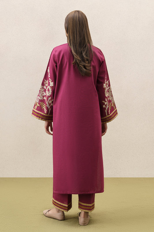 2 PIECE EMBROIDERED SLUB KHADDAR SUIT (PRET)