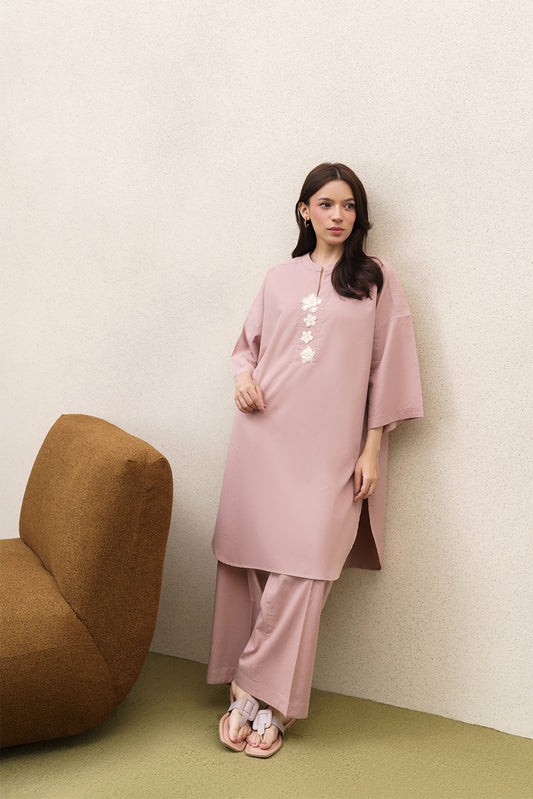 2 PIECE SOLID YARN DYED DOBBY SUIT (PRET)