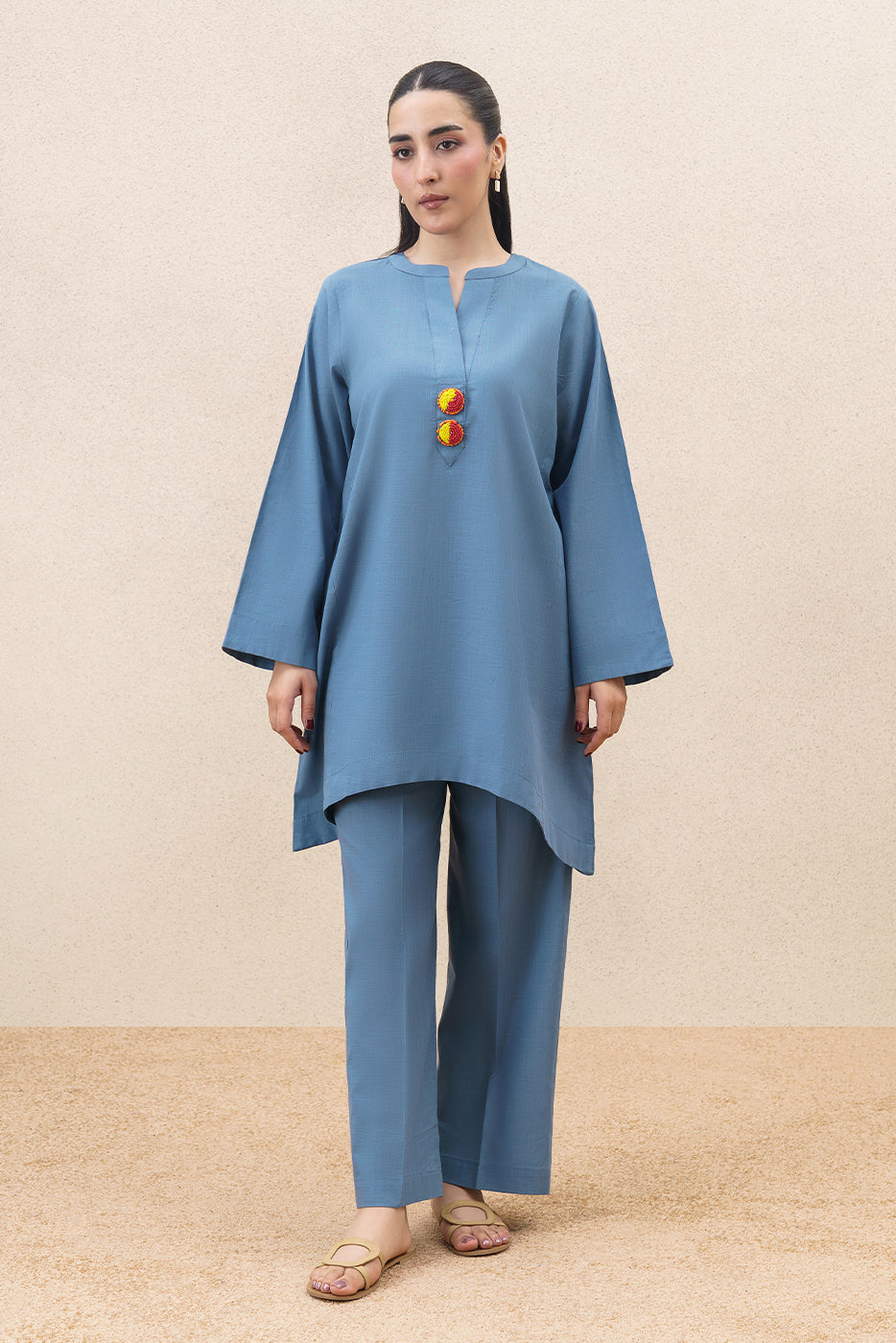 2 PIECE SOLID YARN DYED SUIT (PRET)