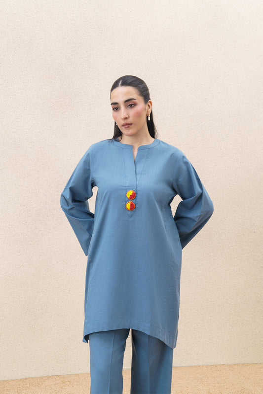 2 PIECE SOLID YARN DYED SUIT (PRET)