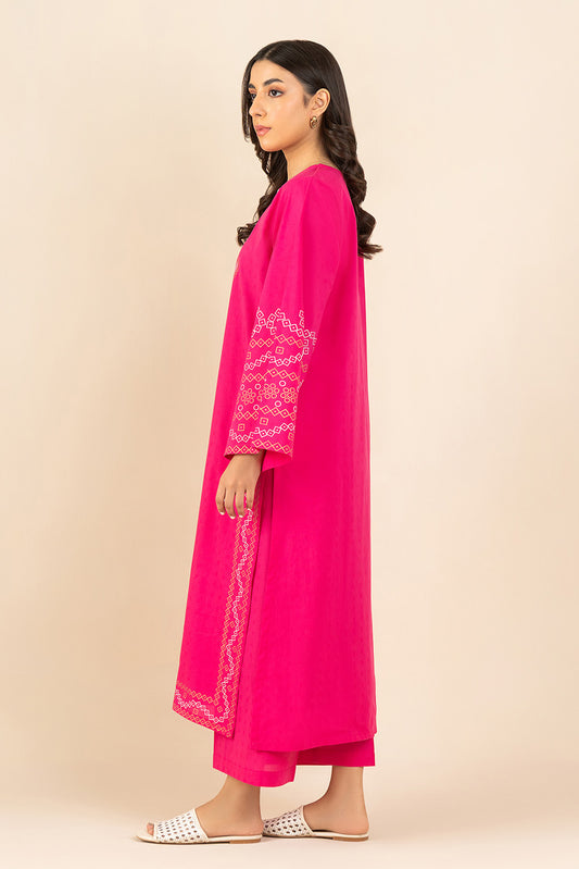 2 PIECE EMBROIDERED DOBBY SUIT (PRET)