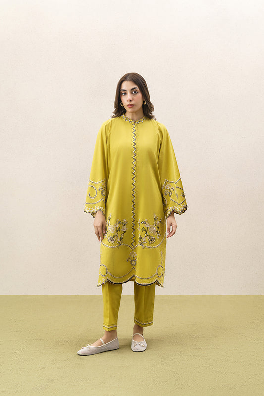 2 PIECE EMBROIDERED DOBBY SUIT (PRET)
