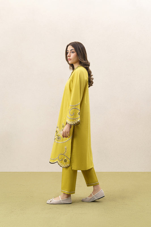 2 PIECE EMBROIDERED DOBBY SUIT (PRET)