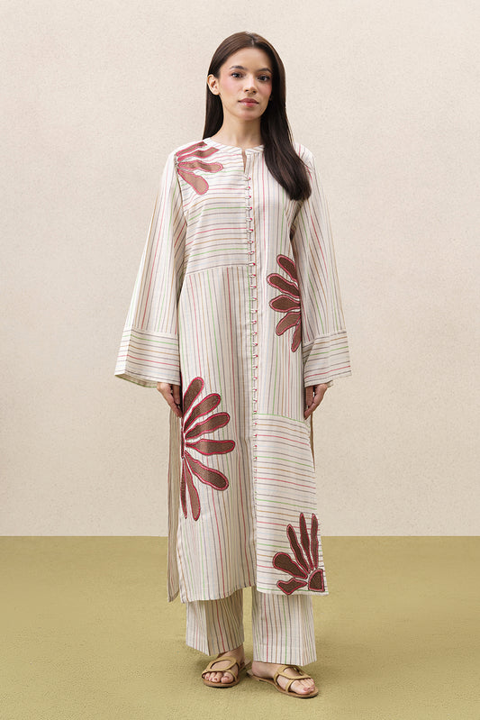 2 PIECE EMBROIDERED YARN DYED SUIT (PRET)
