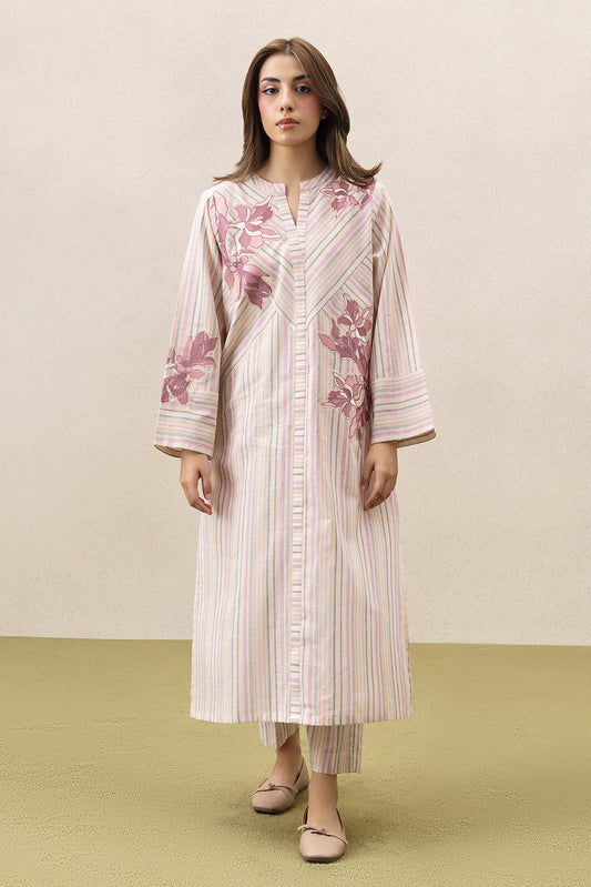 2 PIECE EMBROIDERED YARN DYED SUIT (PRET)