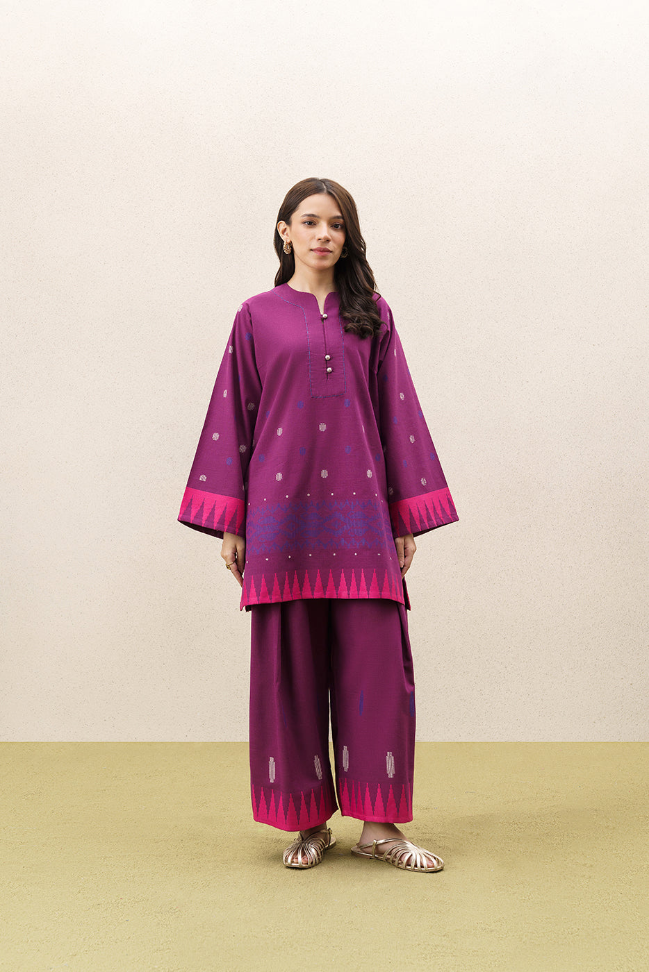 2 PIECE SOLID JACQUARD SUIT (PRET)
