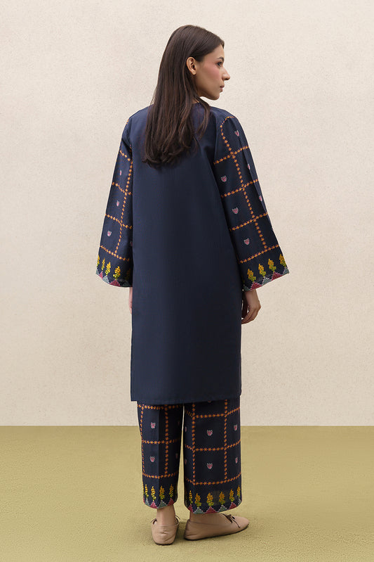 2 PIECE EMBROIDERED SLUB KHADDAR SUIT (PRET)