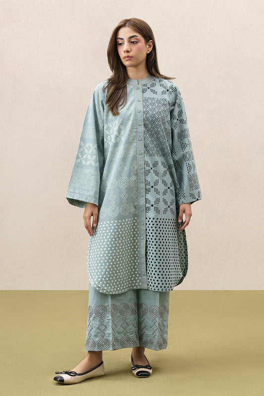 2 PIECE EMBROIDERED DOBBY SUIT (PRET)
