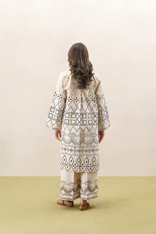 2 PIECE EMBROIDERED DOBBY SUIT (PRET)
