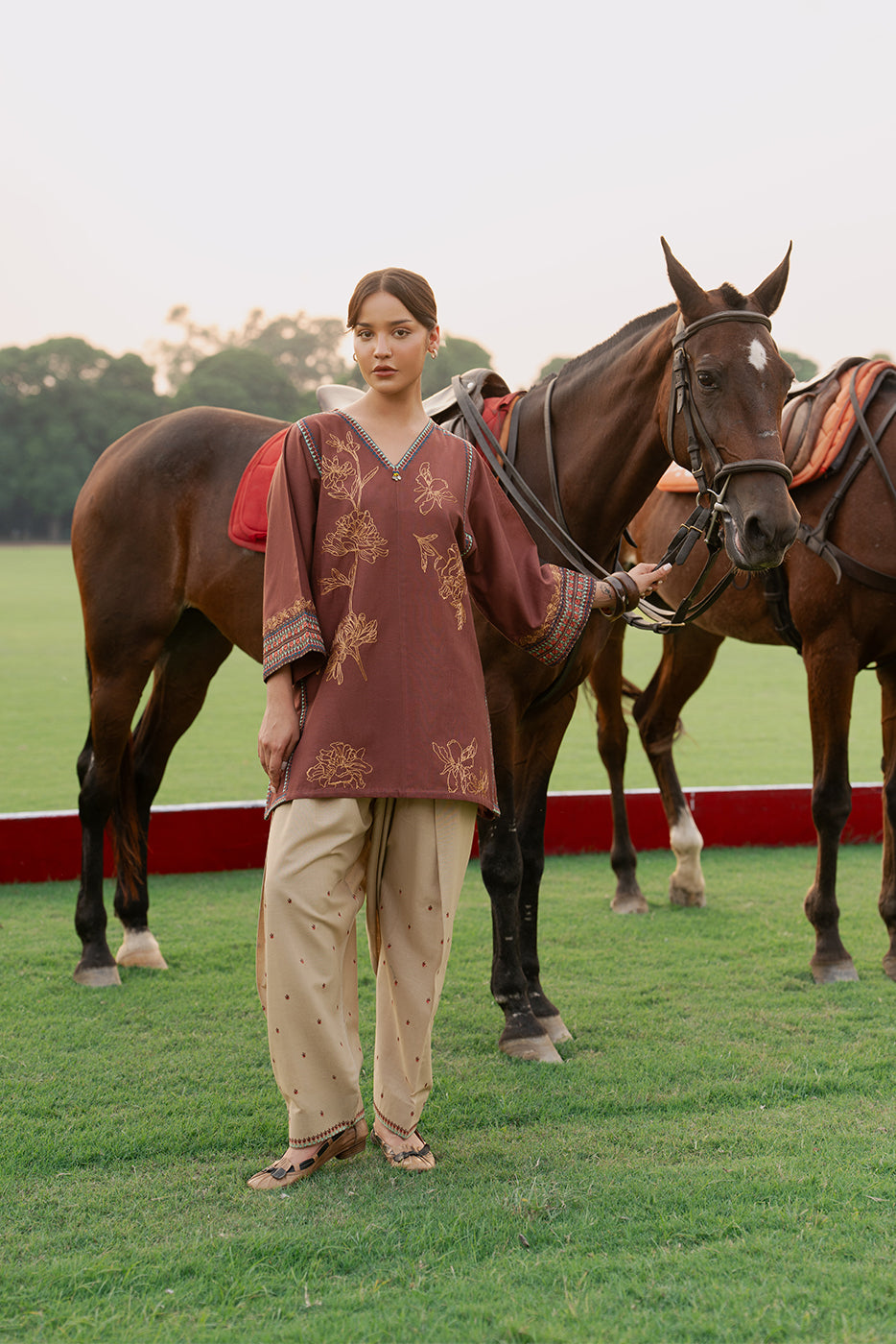 2 PIECE EMBROIDERED SLUB KHADDAR SUIT (PRET)
