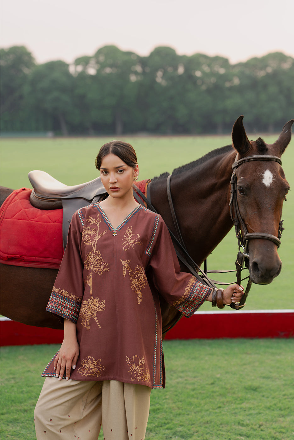 2 PIECE EMBROIDERED SLUB KHADDAR SUIT (PRET)