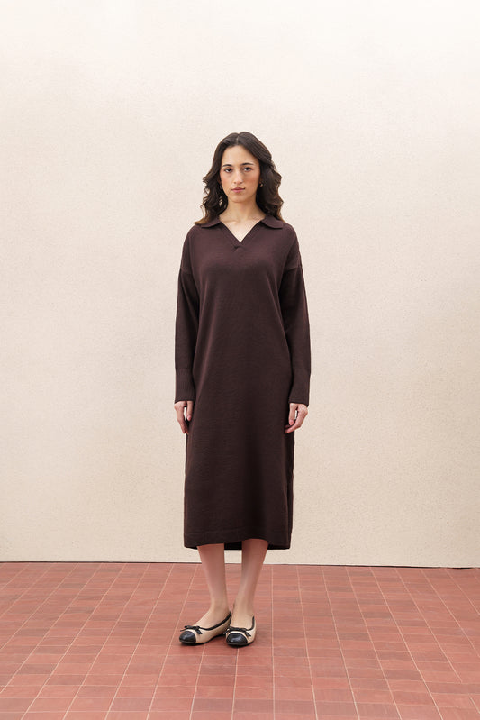 POLO NECK LONG DRESS