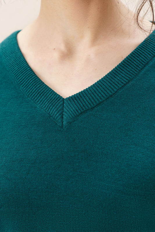 RELAXED FIT V NECK SWEATER