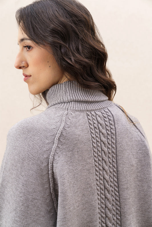 MOCK TURTLE NECK KNIT PULLOVER