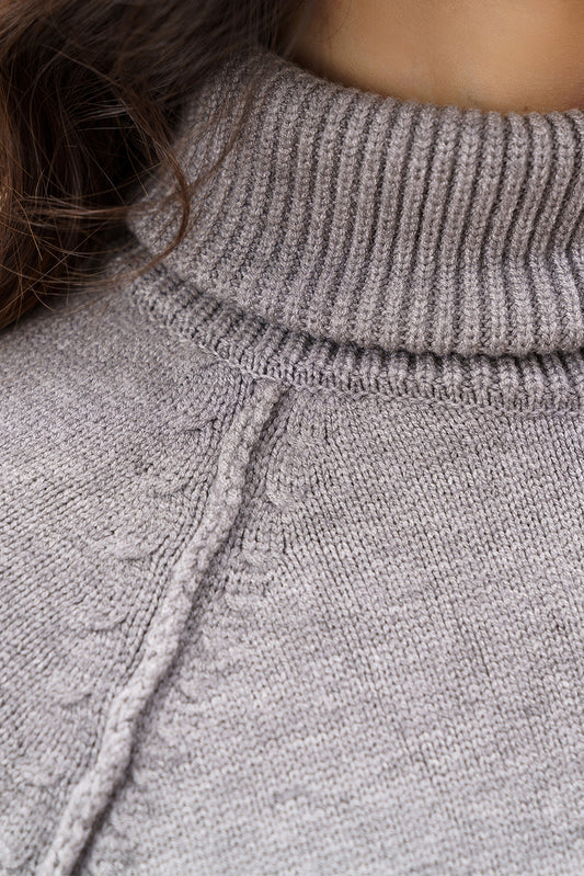 MOCK TURTLE NECK KNIT PULLOVER