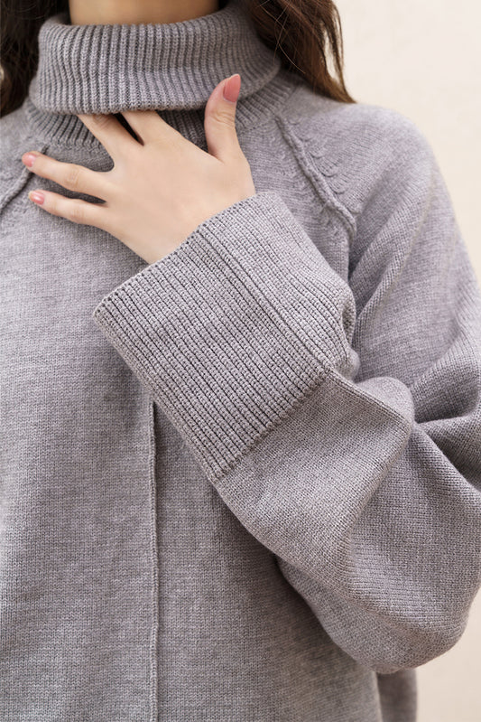 MOCK TURTLE NECK KNIT PULLOVER