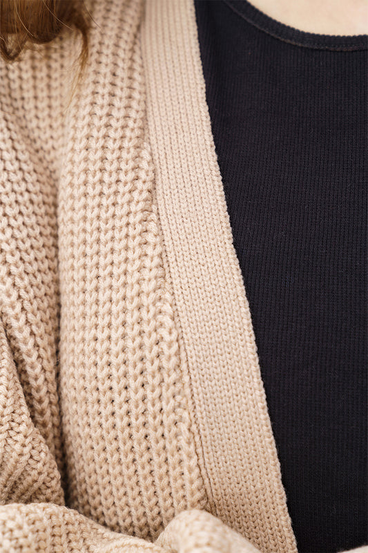 RIBBED KNIT LONG SHRUG