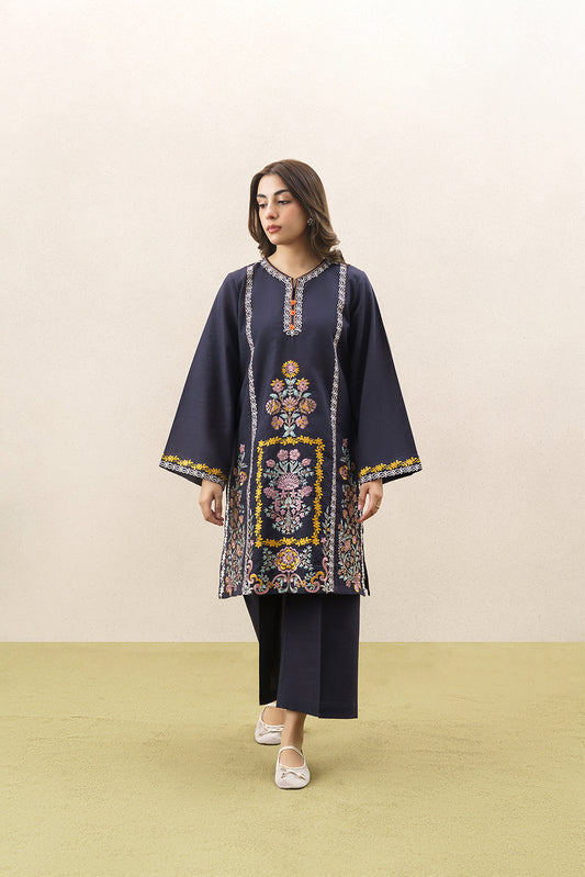 2 PIECE EMBROIDERED SLUB KHADDAR SUIT (PRET)