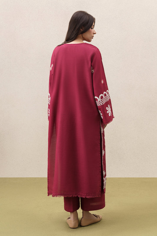 2 PIECE EMBROIDERED SLUB KHADDAR SUIT (PRET)