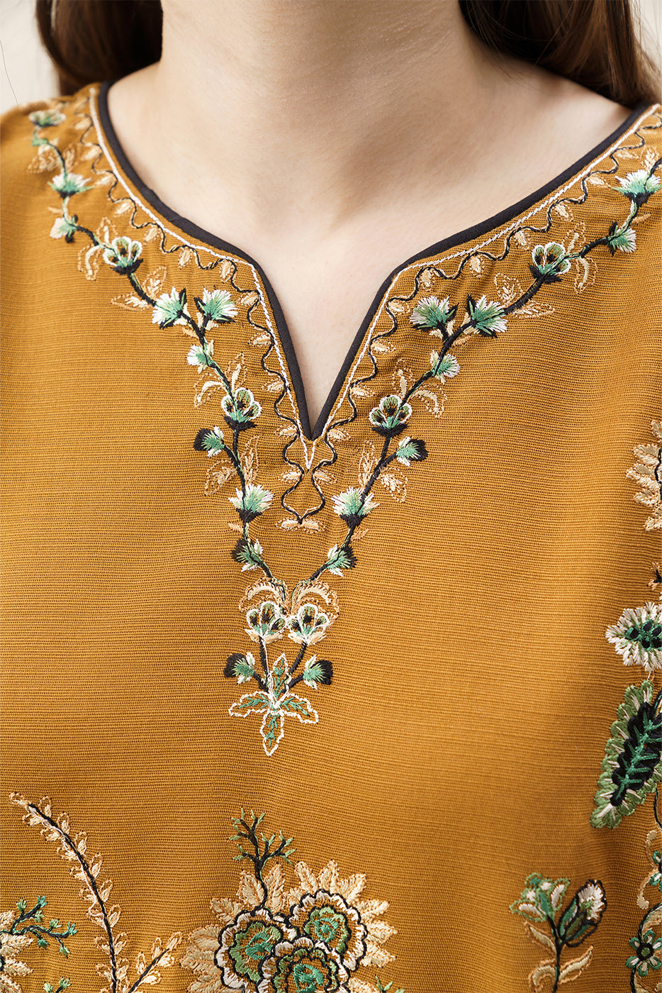 2 PIECE EMBROIDERED SLUB KHADDAR SUIT (PRET)