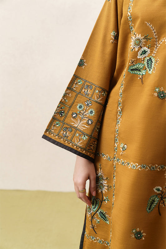 2 PIECE EMBROIDERED SLUB KHADDAR SUIT (PRET)