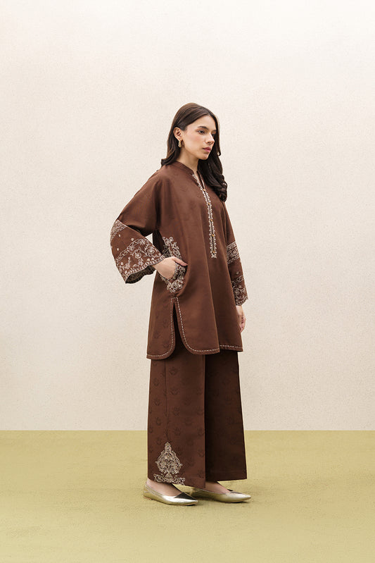 2 PIECE EMBROIDERED SELF JACQUARD SUIT-EARTH ENCHANT (UNSTITCHED)