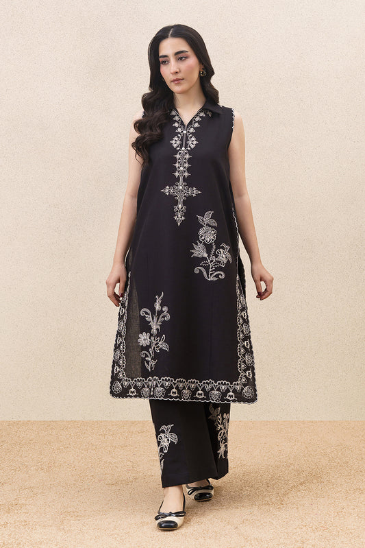 2 PIECE EMBROIDERED KHADDAR SUIT-NUEVO ONYX ( UNSTITCHED )
