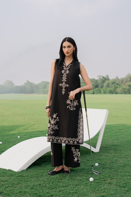2 PIECE EMBROIDERED KHADDAR SUIT-NUEVO ONYX ( UNSTITCHED )