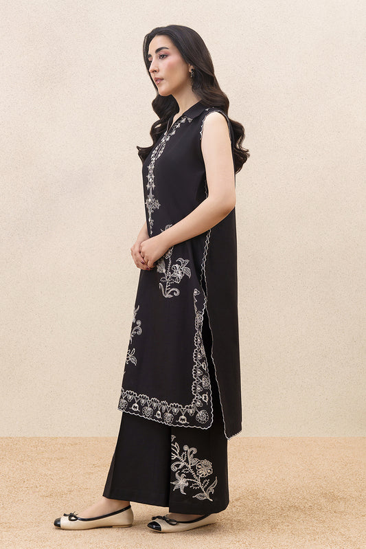 2 PIECE EMBROIDERED KHADDAR SUIT-NUEVO ONYX ( UNSTITCHED )