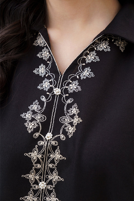 2 PIECE EMBROIDERED KHADDAR SUIT-NUEVO ONYX ( UNSTITCHED )
