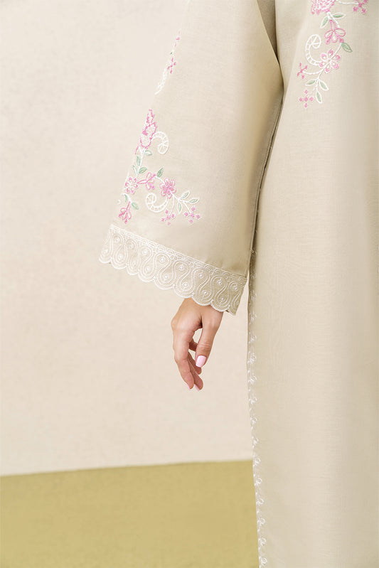 2 PIECE EMBROIDERED KHADDAR SUIT-IVORY GARDEN (UNSTITCHED)