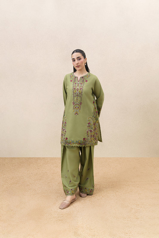 2 PIECE EMBROIDERED KHADDAR SUIT-PAISLEY RHYTHM ( UNSTITCHED )