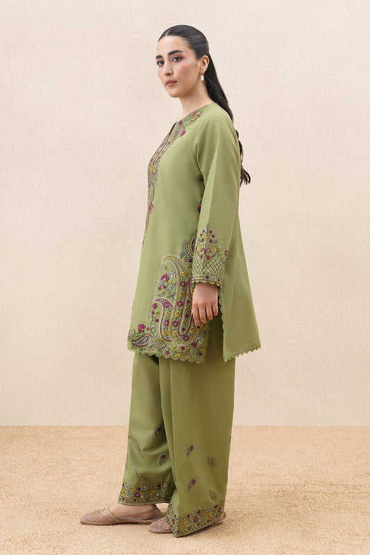 2 PIECE EMBROIDERED KHADDAR SUIT-PAISLEY RHYTHM ( UNSTITCHED )
