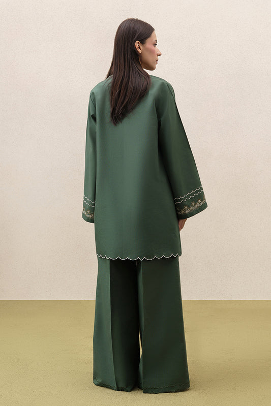2 PIECE EMBROIDERED KHADDAR SUIT-MOSS REVERIE (UNSTITCHED)