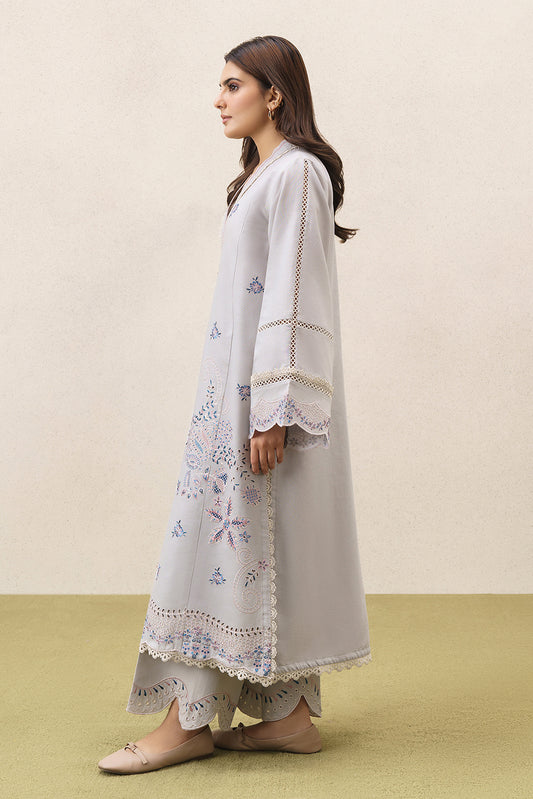 2 PIECE EMBROIDERED KHADDAR SUIT-DUSTY MEADOW (UNSTITCHED)