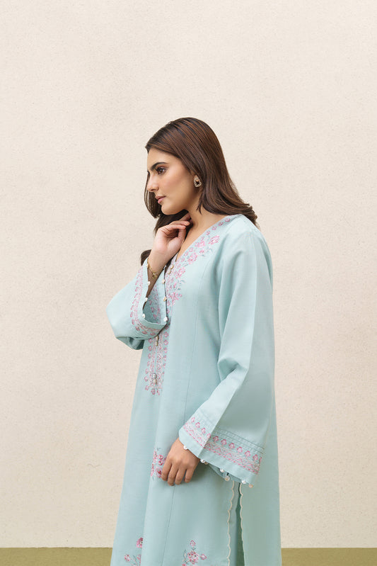 2 PIECE EMBROIDERED KHADDAR SUIT-CERULEAN RESORT (UNSTITCHED)