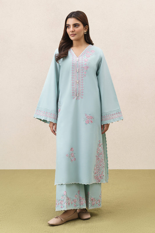 2 PIECE EMBROIDERED KHADDAR SUIT-CERULEAN RESORT (UNSTITCHED)