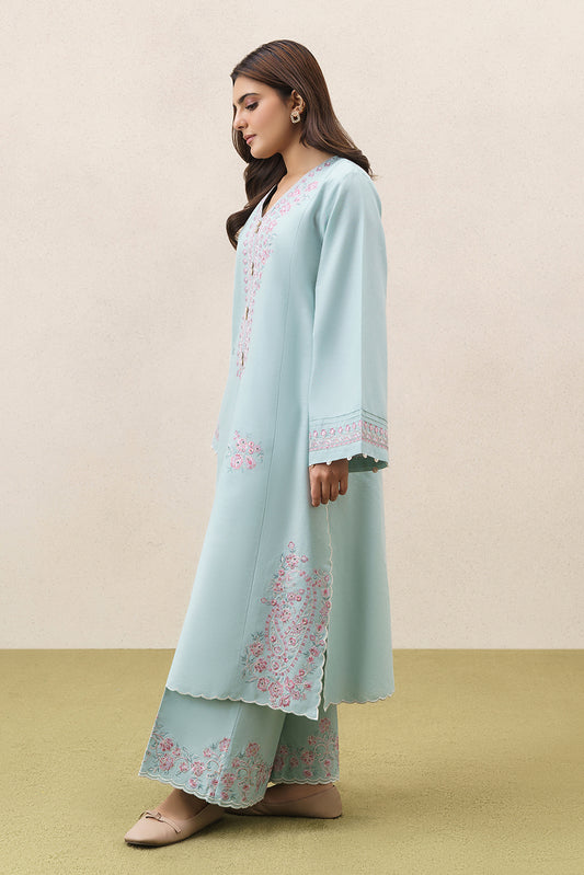 2 PIECE EMBROIDERED KHADDAR SUIT-CERULEAN RESORT (UNSTITCHED)