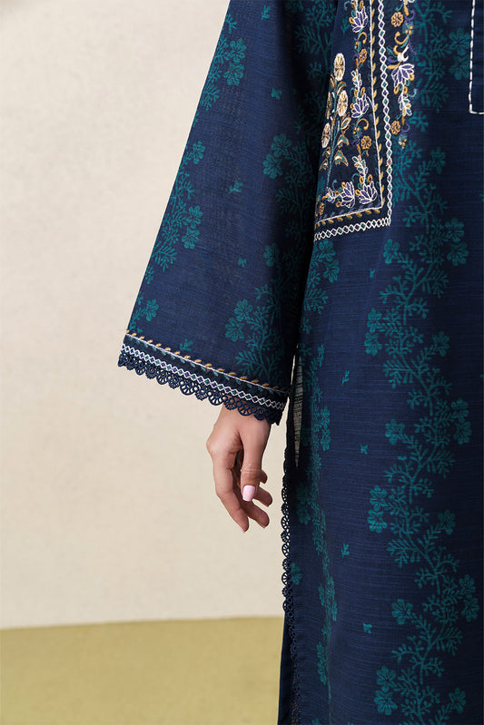 3 PIECE EMBROIDERED KHADDAR SUIT WITH SHAWL-NIGHT WHISPER (UNSTITCHED)