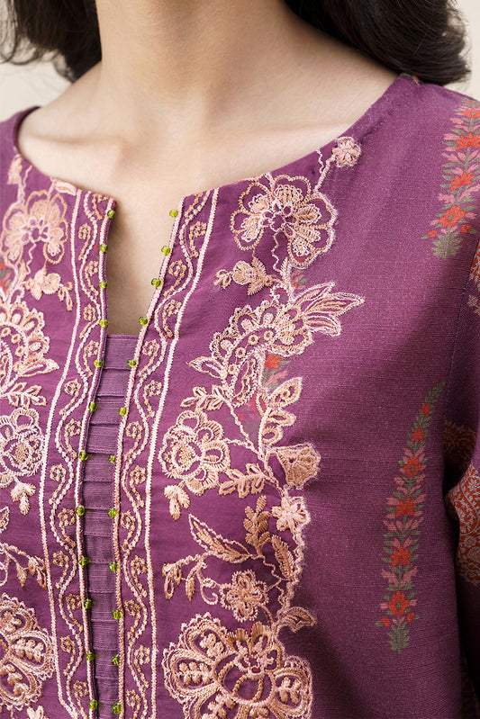 3 PIECE EMBROIDERED KHADDAR SUIT-HELIOTROPE DUST (UNSTITCHED)