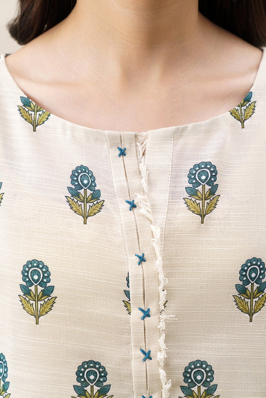 3 PIECE PRINTED KHADDAR SUIT-SILVER MUSE (UNSTITCHED)