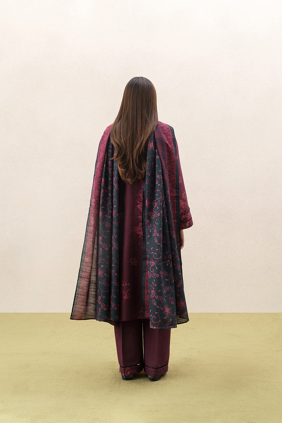 3 PIECE PRINTED SLUB KHADDAR SUIT-MONO VERDANT (UNSTITCHED)